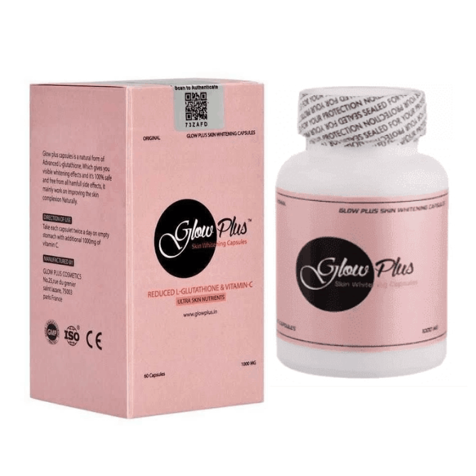 Glow Plus Reduced L Glutathione and Vitamin C SKin whitening Capsules